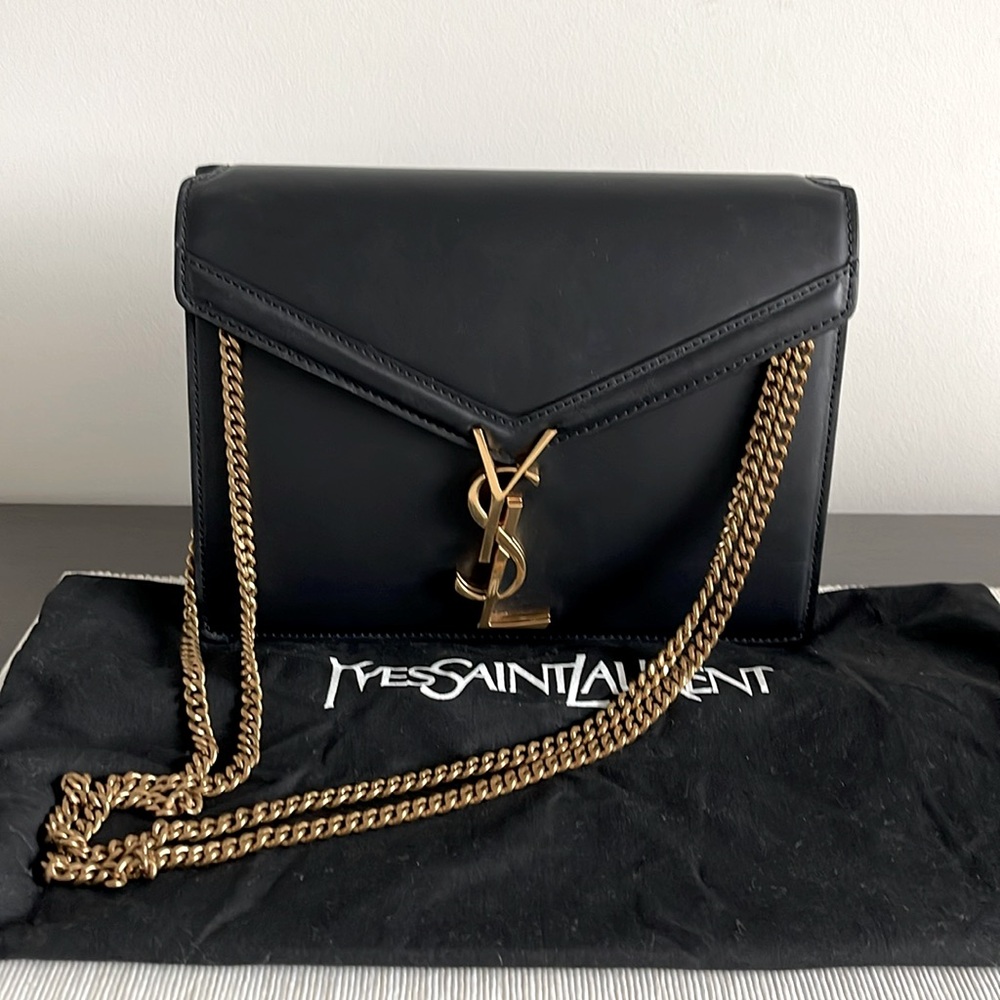 Yves Saint Laurent Black Gold chained Shoulder bag